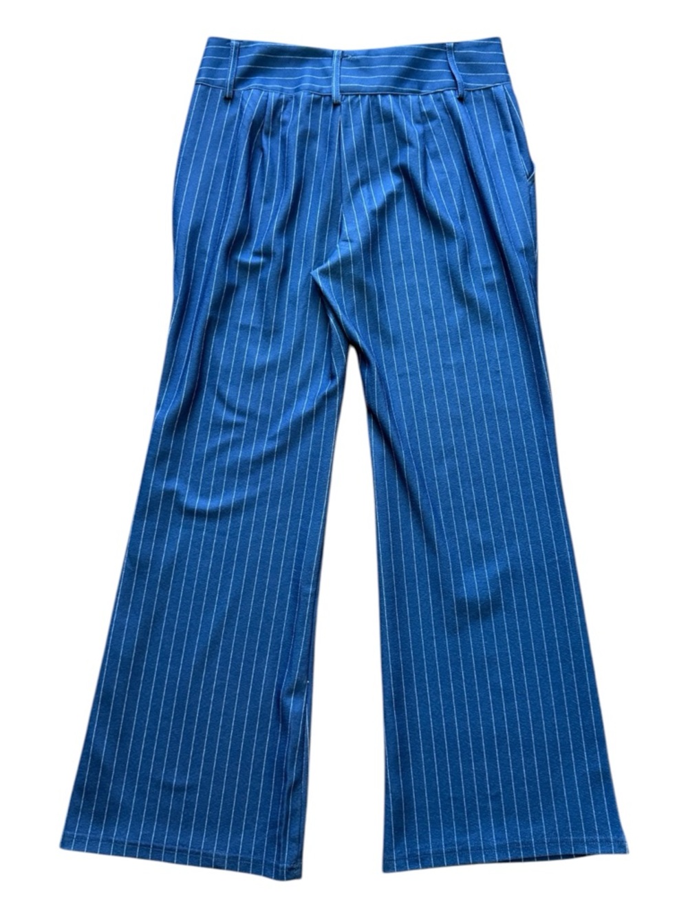 Blue Pinstripe Boot Cut Pants - Picture 5 of 6